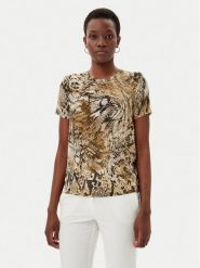 Marciano Guess Bluzka Blusa tatjana ss printed Brązowy Comfort Fit. Brązowe bluzki Marciano Guess, z aplikacjami, z jedwabiu, bez kołnierzyka, bez ramiączek. Za 479.99 zł.