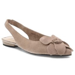 Sandały damskie Vinceza, cholewka ze skóry naturalnej pasek wokół pięty z elastyczną wstawką, beżowe, 66951. Brązowe sandały VINCEZA, bez wzorów, ze skóry, eleganckie, z otwartym noskiem, bez obcasa, bez zapięcia. Za 169.00 zł.