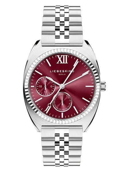 Liebeskind Chronograf w kolorze srebrno-bordowym rozmiar: onesize. Szare, analogowe zegarki Liebeskind, ze stali. Za 417.28 zł.