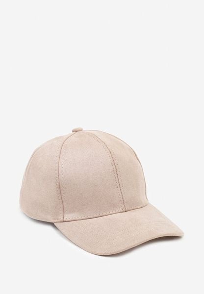 Beżowa Casualowa Czapka z Daszkiem Tuslena. Brązowe czapki Renee, bez wzorów, z jeansu, eleganckie. Za 39.99 zł.