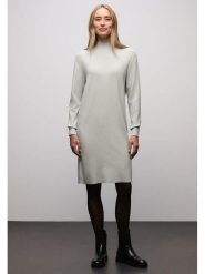 Street One Sukienka w kolorze jasnoszarym rozmiar: 42. Szare sukienki Street One, na co dzień, bez wzorów, street, bez kołnierzyka, bez ramiączek, midi, proste. Za 174.43 zł.