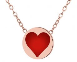 Naszyjnik ze stali szlachetnej z emalią - serce kier. Naszyjniki Elixa, ze stali. Za 149.00 zł.