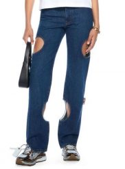 Damskie jeansy Meteor Denim, niebieskie, rozmiar W26. Białe jeansy Erima, bez wzorów. Za 972.99 zł.