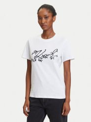 KARL LAGERFELD T-Shirt A3W17018 Biały Regular Fit. Białe t-shirty KARL LAGERFELD, m, bez wzorów, z bawełny, bez kołnierzyka, bez ramiączek. Za 429.99 zł.