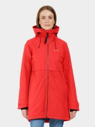 Didriksons Parka "Helle" w kolorze czerwonym rozmiar: 36. Czerwone parki Didriksons, bez kaptura. Za 462.29 zł.