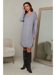 Joséfine Sukienka "Ibrany" w kolorze szarym rozmiar: M. Szare sukienki Joséfine, m, bez wzorów, z kaszmiru, bez kołnierzyka, bez ramiączek, mini. Za 152.99 zł.