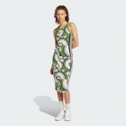 Sukienka adidas x FARM Premium. Białe sukienki Adidas, xl, bez wzorów, sportowe, bez kołnierzyka, bez ramiączek, sportowe. Za 276.85 zł.