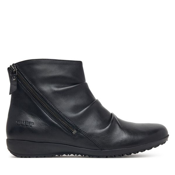 Botki Josef Seibel. Czarne botki Josef Seibel, bez wzorów, bez obcasa, na płaskiej podeszwie, bez zapięcia. Za 449.99 zł.