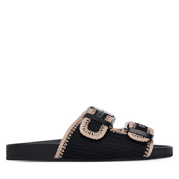 Klapki Weekend Max Mara. Czarne klapki Weekend Max Mara, bez wzorów, bez obcasa. Za 1,259.00 zł.
