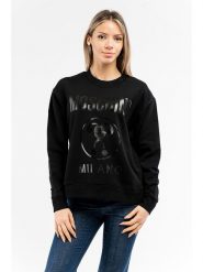 Moschino Bluza w kolorze czarnym rozmiar: 40. Czarne bluzy MOSCHINO, bez wzorów, z bawełny, bez kaptura. Za 408.45 zł.
