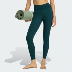 Legginsy All Me Essentials Full-Length. Niebieskie legginsy Adidas, m, bez wzorów, z materiału. Za 199.00 zł.