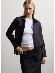 STEFANEL Bluzka w kolorze czarnym rozmiar: 44. Czarne bluzki Stefanel, bez wzorów, bez kołnierzyka, bez ramiączek. Za 173.99 zł.