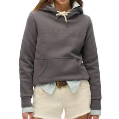Bluza z kapturem Tonal Core. Szare bluzy Superdry, bez wzorów, z bawełny, z kapturem. Za 353.60 zł.