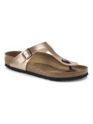 Birkenstock Japonki "Gizeh" w kolorze różowozłotym rozmiar: 40. Różowe klapki Birkenstock, bez wzorów, z otwartym noskiem, bez obcasa. Za 338.21 zł.