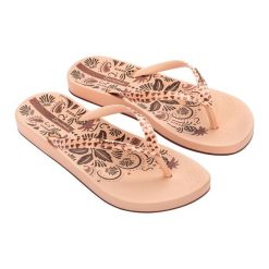 Japonki damskie Ipanema Anat Nature VIII. Brązowe klapki Ipanema, bez wzorów, bez obcasa. Za 76.45 zł.