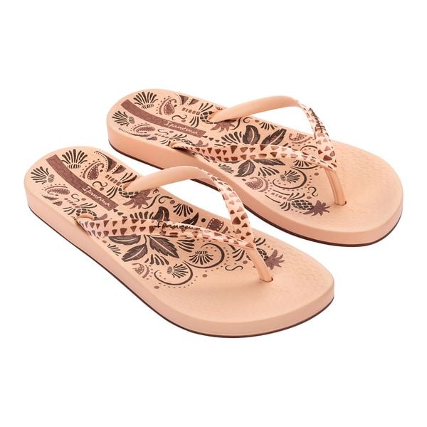 Japonki damskie Ipanema Anat Nature VIII. Brązowe klapki Ipanema, bez wzorów, bez obcasa. Za 76.55 zł.