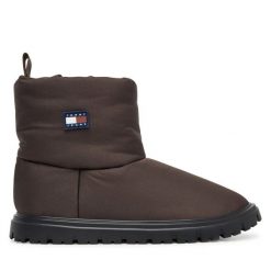 Śniegowce Tommy Jeans. Brązowe trapery i śniegowce Tommy Jeans, z jeansu. Za 519.99 zł.