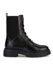 Geox Botki "Iridea" w kolorze czarnym rozmiar: 39. Czarne botki Geox, bez wzorów, z materiału, bez obcasa, bez zapięcia. Za 196.70 zł.