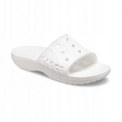 Klapki Dla Dorosłych Crocs Baya II Slide. Białe klapki Crocs, bez wzorów, z materiału, bez obcasa. Za 99.99 zł.