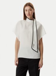 KARL LAGERFELD Bluzka B2W11015 Kremowy Loose Fit. Białe bluzki KARL LAGERFELD, bez wzorów, z lyocellu, bez kołnierzyka, bez ramiączek. Za 779.99 zł.