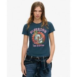 Koszulka z kryształkami do tatuażu. Czarne koszulki sportowe Superdry, bez wzorów, bez ramiączek. W wyprzedaży za 204.45 zł.