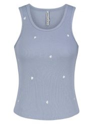 Eight2Nine Top w kolorze kremowo-szaroniebieskim rozmiar: S. Niebieskie koszulki sportowe Eight2Nine, bez wzorów, prążkowane, bez ramiączek. Za 43.99 zł.