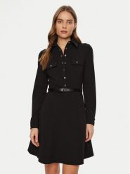 Guess Sukienka codzienna W5RK93 KCBO2 Czarny Regular Fit. Czarne sukienki Guess, na co dzień, l, z aplikacjami, z syntetyku, bez kołnierzyka, bez ramiączek, proste. Za 459.99 zł.