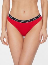 Hugo Stringi Thong Stripe 50510622 Czerwony. Czerwone stringi Hugo, bez wzorów, z bawełny. Za 39.99 zł.