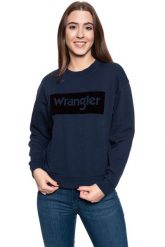 BLUZA WRANGLER HIGH RIB RETRO SWEAT NAVY W6N0HA114 112130760. Niebieskie bluzy sportowe Wrangler, s, bez wzorów, bez kaptura. Za 129.99 zł.
