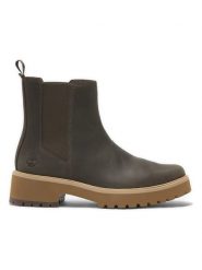 Timberland Skórzane sztyblety "Carnaby Cool" w kolorze khaki rozmiar: 37. Brązowe botki Timberland, bez wzorów, bez obcasa, bez zapięcia. Za 374.23 zł.