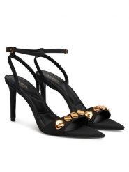 Aldo Sandały Leara 14298695 Czarny. Czarne sandały Aldo, bez wzorów, z materiału, bez obcasa, na szpilce, bez zapięcia. Za 399.99 zł.