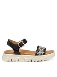 Geox Sandały D Xand 2.1S D65SZC 09B11 C9999 Czarny. Czarne sandały Geox, bez wzorów, ze skóry, bez obcasa, na płaskiej podeszwie, bez zapięcia. Za 459.99 zł.