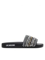 LOVE MOSCHINO Klapki JA28352G0MJAA000 Czarny. Czarne klapki Love Moschino, bez wzorów, z tworzywa sztucznego, bez obcasa. Za 699.99 zł.