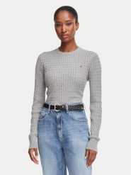 Tommy Hilfiger Sweter WW0WW44993 Szary Regular Fit. Szare swetry TOMMY HILFIGER, xl, bez wzorów, z bawełny, bez ramiączek. Za 529.99 zł.