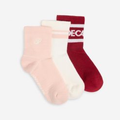 Skarpety krótkie Ankle 3 sztuki. Białe skarpety DECATHLON, bez wzorów, z bawełny. Za 39.99 zł.