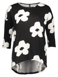 ONLY Bluzka w kolorze czarno-białym rozmiar: XS. Czarne bluzki Only, xs, bez wzorów, bez kołnierzyka, bez ramiączek. Za 81.45 zł.