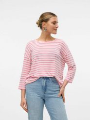 Vero Moda Koszulka w kolorze różowo-białym rozmiar: XS. Różowe bluzki Vero Moda, xs, bez wzorów, bez kołnierzyka, bez ramiączek. Za 43.99 zł.