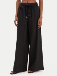 Seafolly Spodnie materiałowe Palermo 55549-PA Czarny Wide Leg. Czarne spodnie materiałowe Seafolly, xs, bez wzorów, ze lnu. Za 469.99 zł.