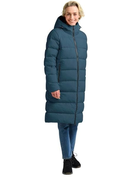 Jack Wolfskin Płaszcz puchowy "Frozen Place" w kolorze niebieskim rozmiar: L. Niebieskie płaszcze Jack Wolfskin, l, bez wzorów, z puchu, bez kaptura. Za 652.68 zł.