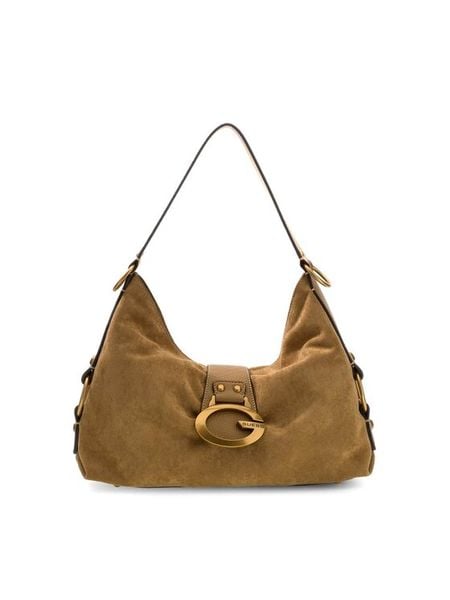 Guess Torebka 183661 Beżowy. Brązowe listonoszki Guess, z aplikacjami, bez dodatków. Za 674.99 zł.