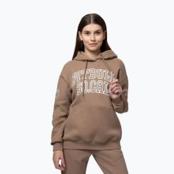 Bluza damska Pitbull Fiora Hooded. Brązowe bluzy PITBULL, m, bez wzorów, z bawełny, bez kaptura. Za 189.99 zł.
