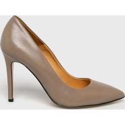 Solo Femme - Szpilki. Brązowe szpilki Solo Femme, bez wzorów, z materiału, bez obcasa, na obcasie, bez zapięcia. Za 339.90 zł.
