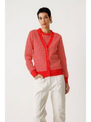 SKFK Kardigan "Alize" w kolorze czerwono-białym rozmiar: 40. Czerwone kardigany SKFK, bez wzorów, z bawełny. Za 304.99 zł.