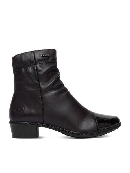 Rieker Botki CEO-Y0773-25 Brązowy ciemny. Brązowe botki Rieker, bez wzorów, ze skóry, bez obcasa, na słupku, bez zapięcia. Za 379.99 zł.