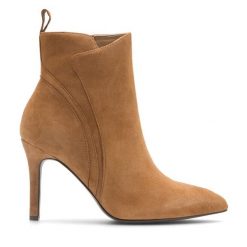 Botki Sergio Bardi. Brązowe botki Sergio Bardi, bez wzorów, bez obcasa, na szpilce, bez zapięcia. Za 199.99 zł.