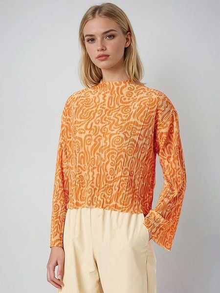 Monki Bluzka w kolorze pomarańczowym rozmiar: XL. Pomarańczowe bluzki Monki, xl, bez wzorów, bez kołnierzyka, bez ramiączek. Za 53.54 zł.