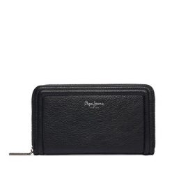 Portfel damski Pepe Jeans. Czarne portfele Pepe Jeans, bez wzorów, z jeansu. Za 229.99 zł.