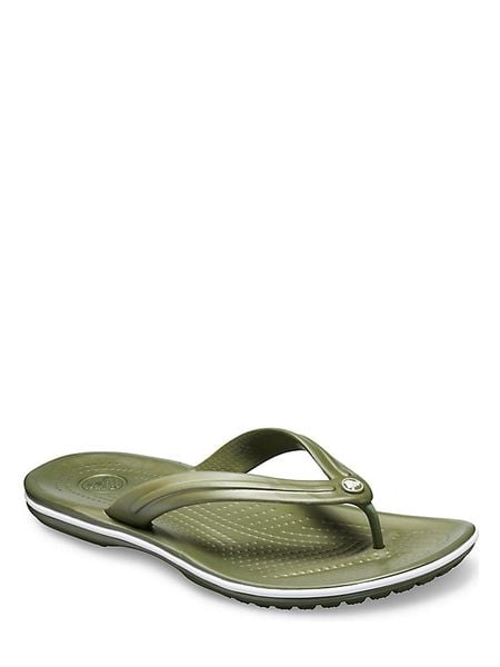 Crocs Japonki w kolorze khaki rozmiar: 48/49. Brązowe klapki Crocs, bez wzorów, z otwartym noskiem, bez obcasa. Za 49.19 zł.