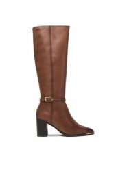 MEXX Kozaki EO-WI44-TUGA-03 Brązowy. Brązowe kozaki Mexx, ze skóry, bez obcasa, na słupku, bez zapięcia. Za 699.99 zł.