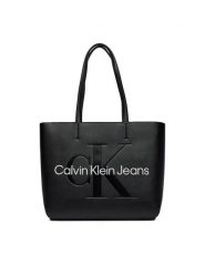 Calvin Klein Jeans Torebka Sculpted Shopper29 Mono K60K610276 Czarny. Czarne shopper Calvin Klein Jeans, bez wzorów, z jeansu, bez dodatków. Za 359.99 zł.